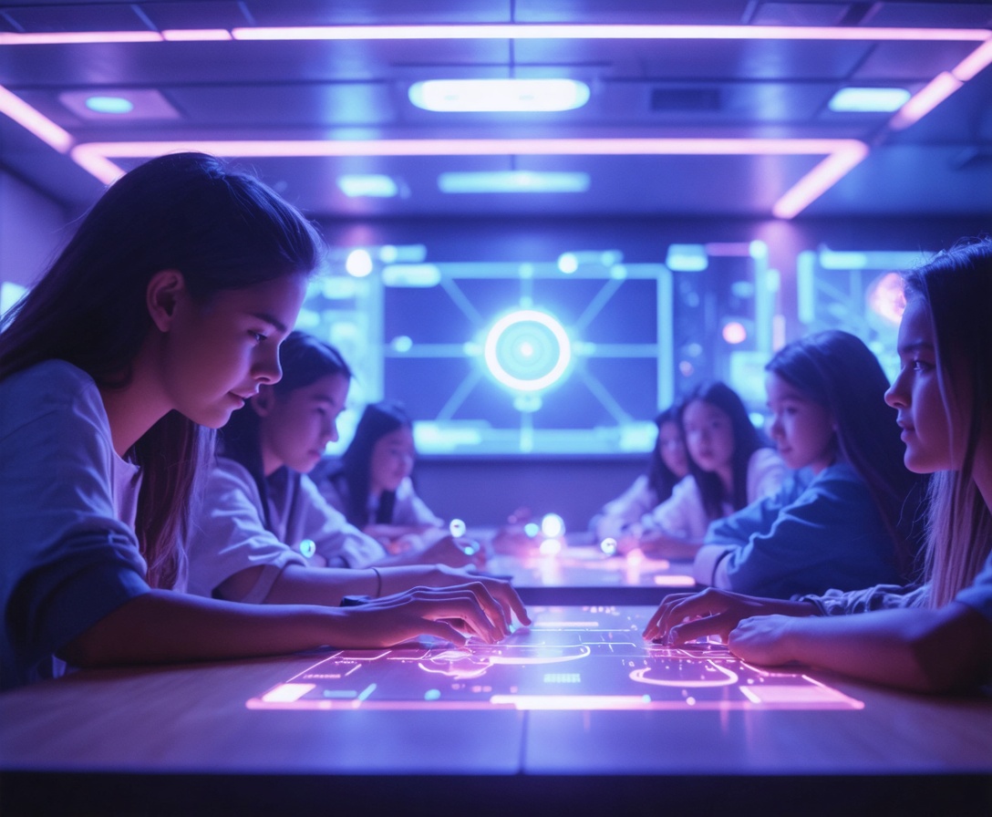 Студенты академии изучают современные технологии в футуристичном пространстве